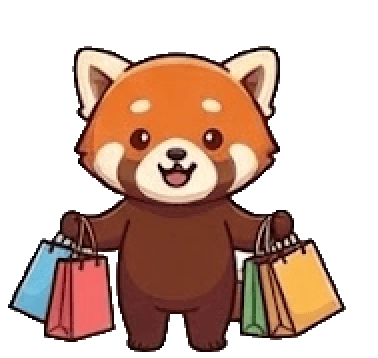 Red panda mascot waving hello in daylight