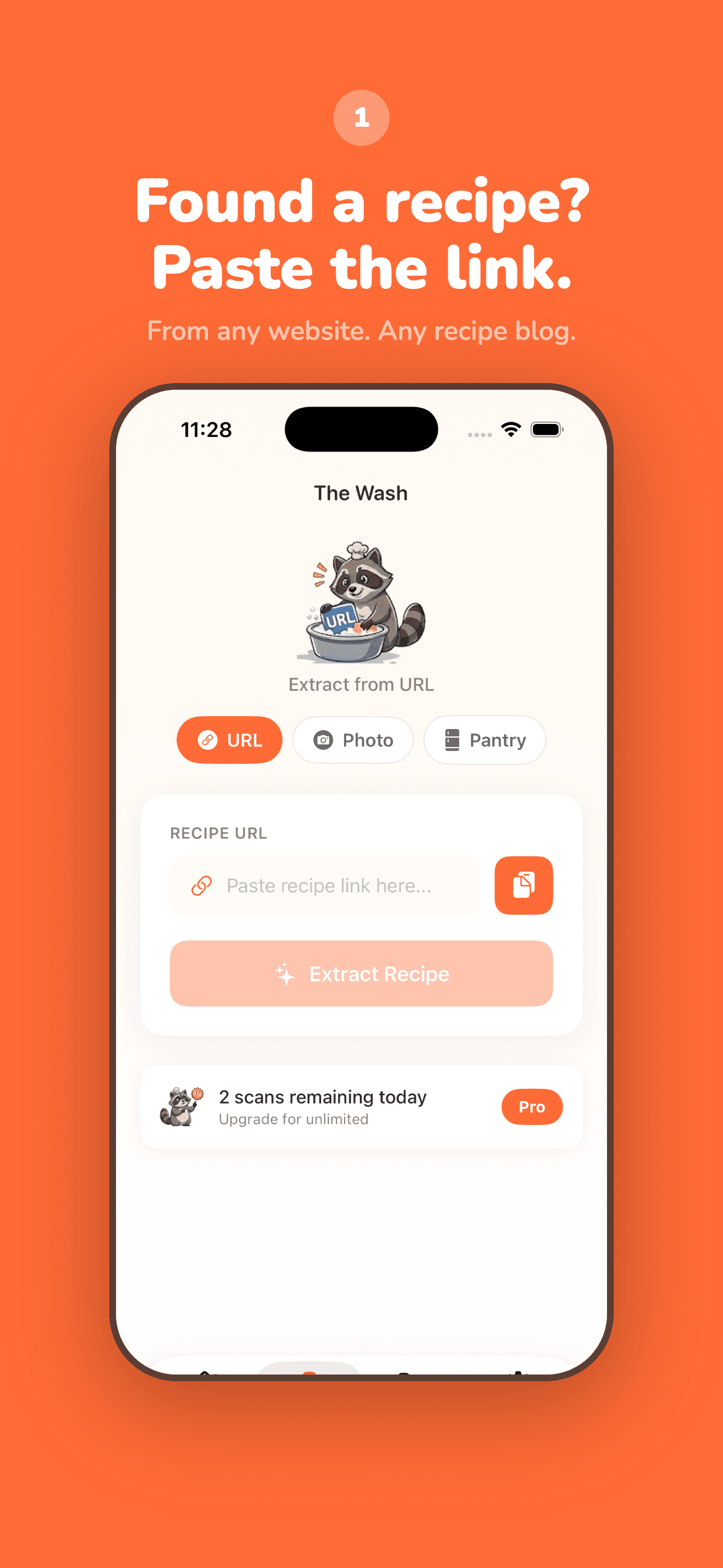 Found a recipe? Paste the link from any website.