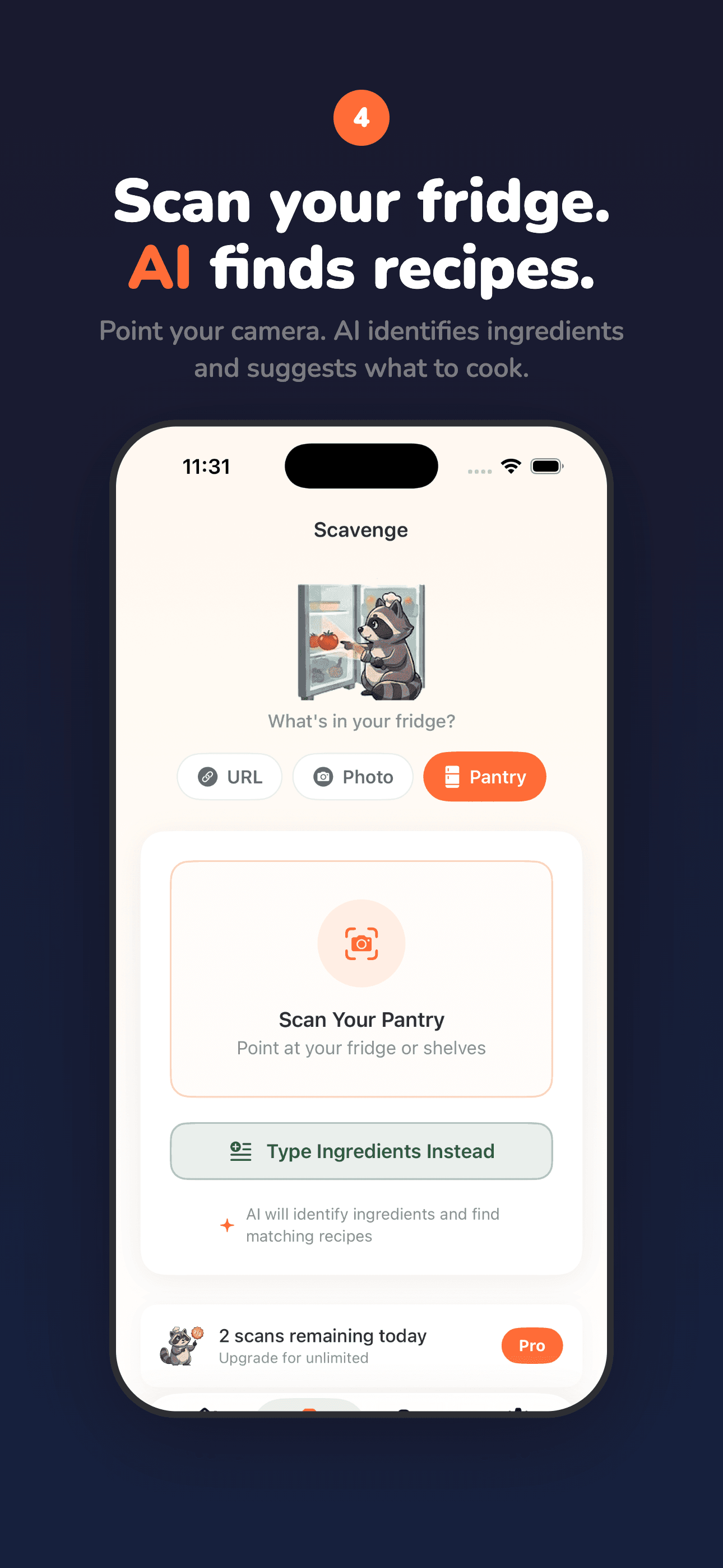 Scan your fridge. AI finds recipes from your ingredients.